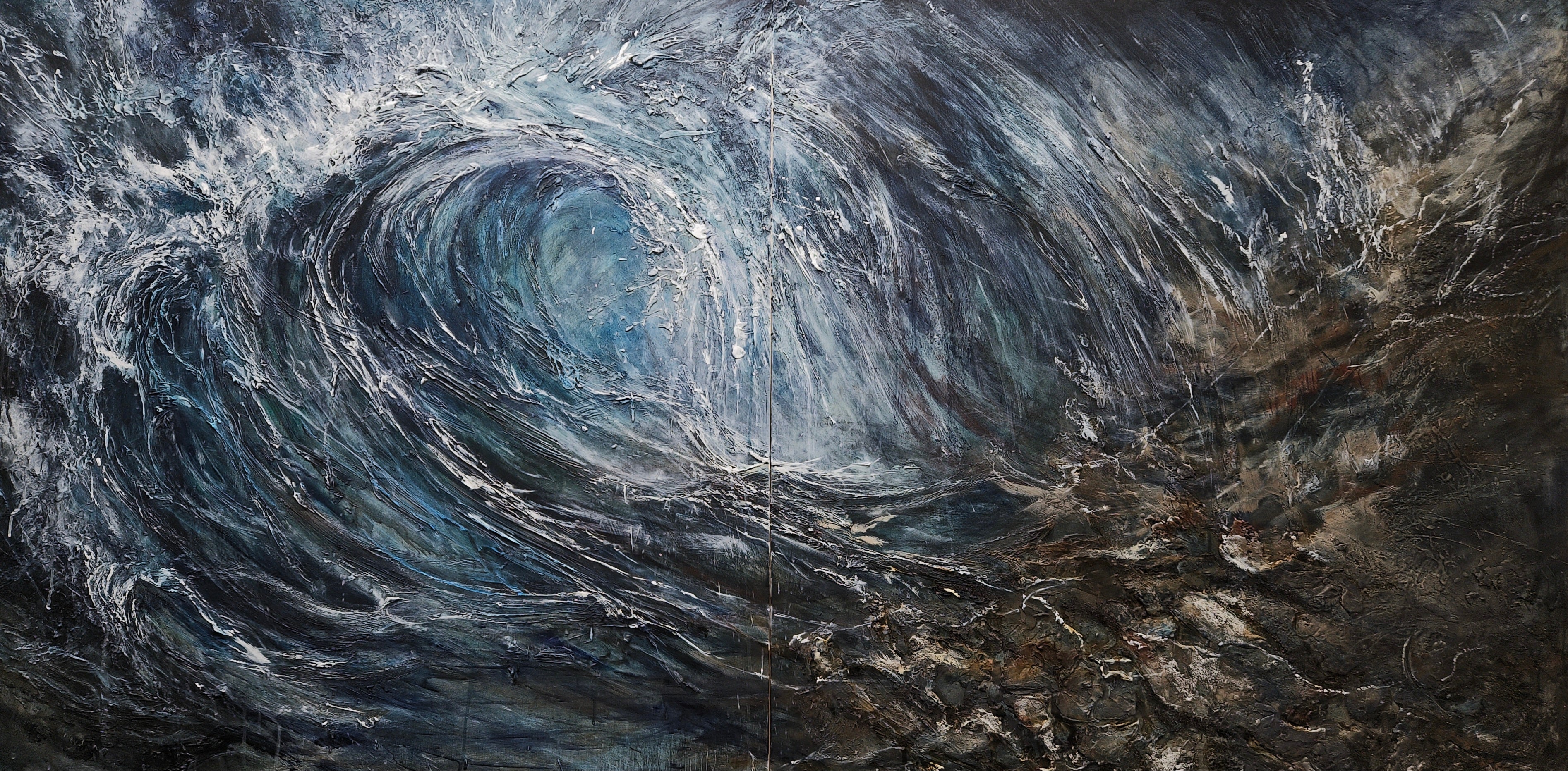 Ebb / Thirst — An Abstract Mixed-Media Diptych